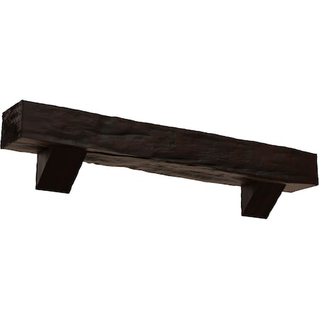 Kit W/ Breckinridge Corbels, Premium Hickory, 8H  X 8D X 60W Riverwood Faux Wood Fireplace ManteL